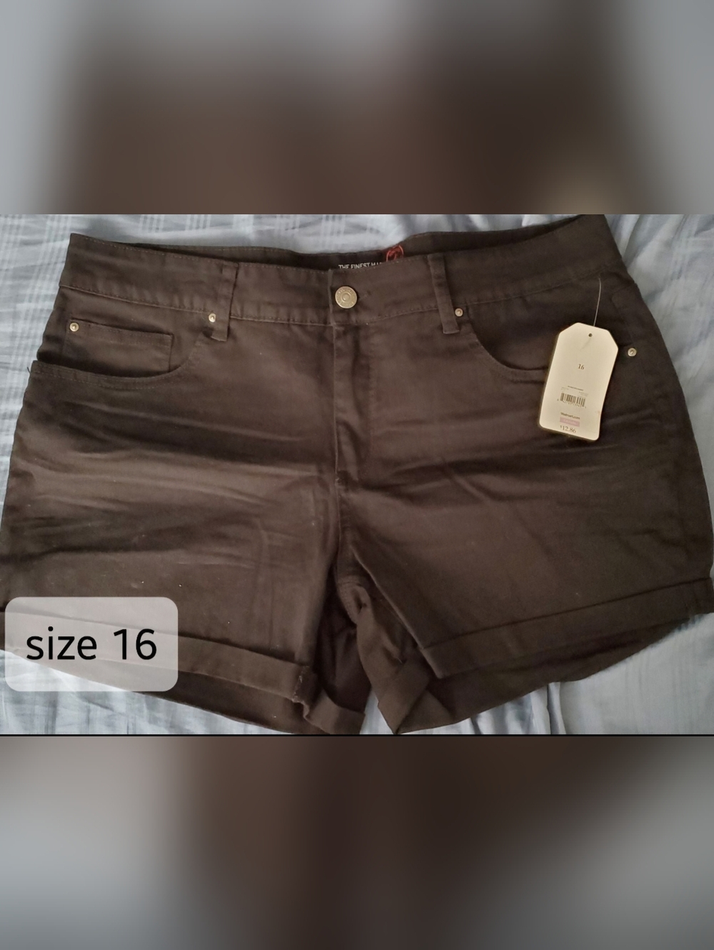 Shorts NEW Jean Black Faded Glory sz16